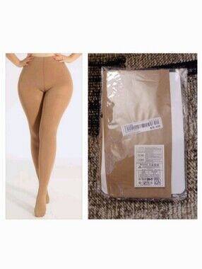 4/$50 New Solid Beige Tights - Plus Size (0XL-5XL)